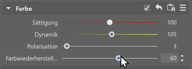 Zoner Studio 2024 Herbst-Update, farbwiederherstellung