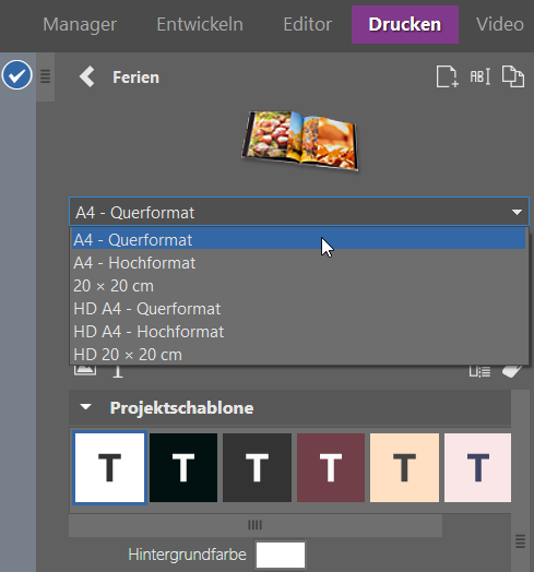 Fotobuch, formatauswahl