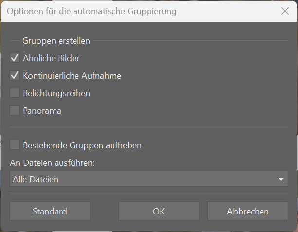 AI-Vorschauen und Gruppierung helfen Ihnen dabei, optionen_fuer_die_automatische_gruppierung