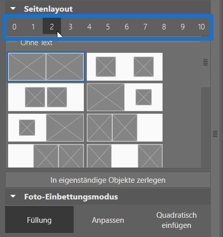 Fotobuch, seitenlayout