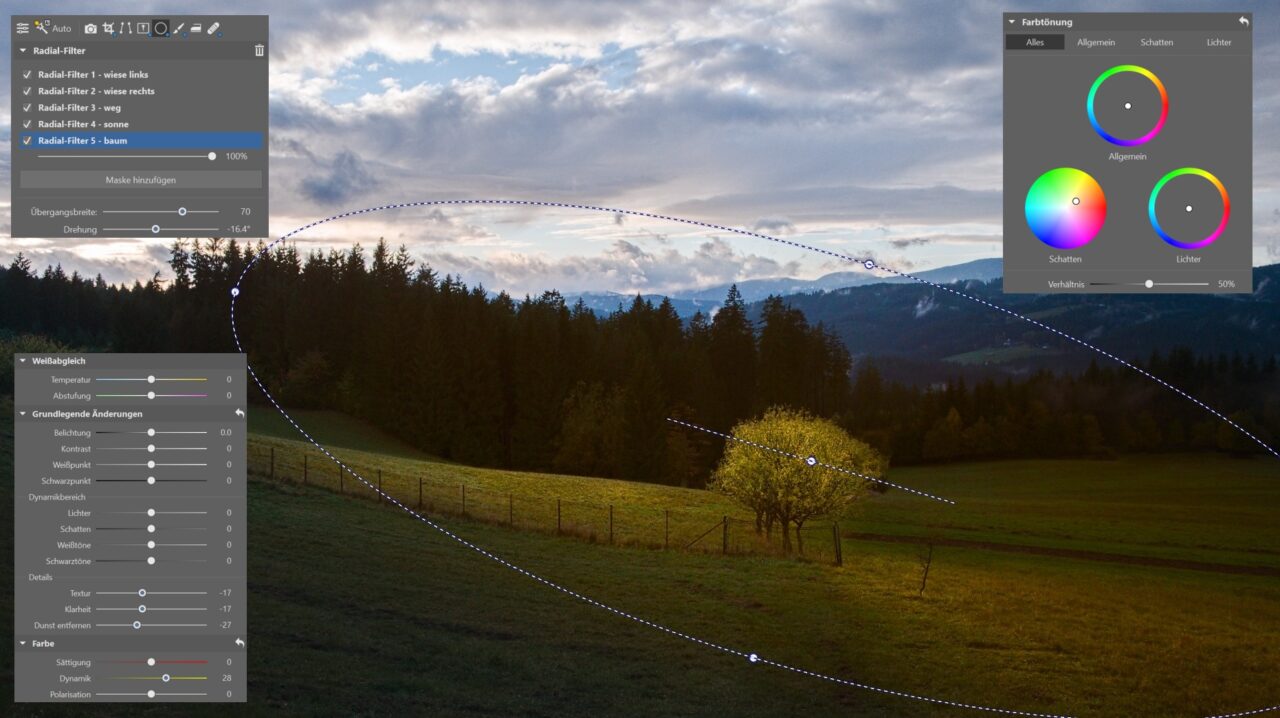 bearbeiten Sie ein Landschaftsfoto,