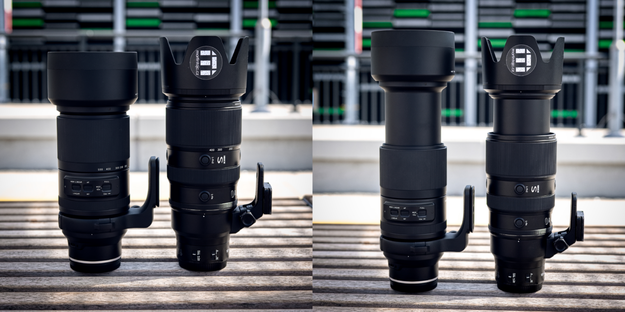 Tamron 150-500 mm F/5-6.7 Di III VC VXD. Größenvergleich zwischen