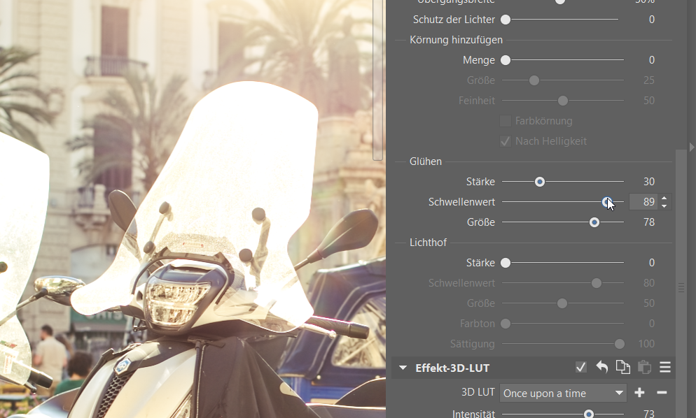 um langweilige Fotos aufzupeppen, gluhen