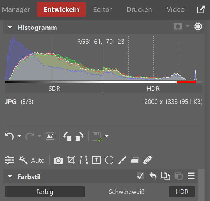 Ultra HDR, hdr histogramm