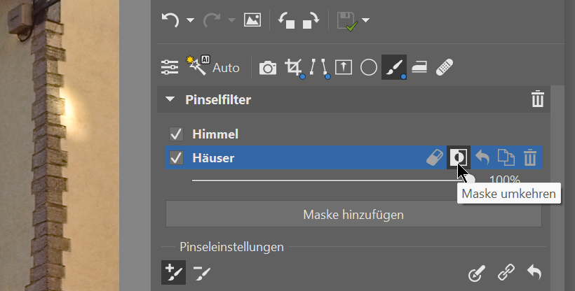 Fotos bei Gegenlicht, maske umkehren