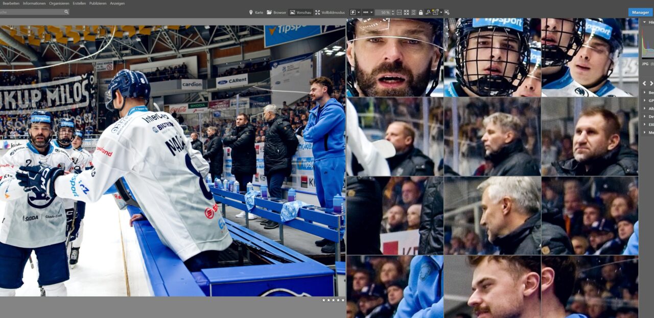 Eishockeyaufnahmen, Sportfotografie, AI detailvorschauen