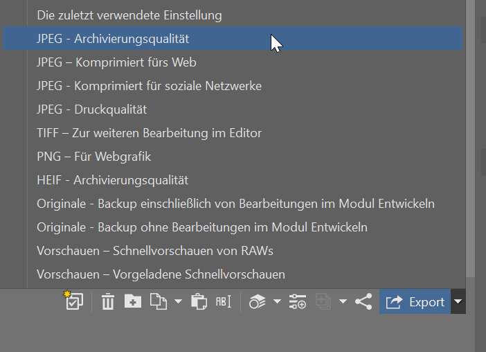Export, panel